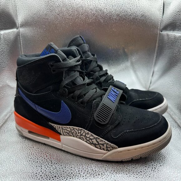 Size 10.5 Nike Air Jordan Legacy 312 Knicks Black Blue Orange Sneaker AV3922-048 - Picture 1 of 10
